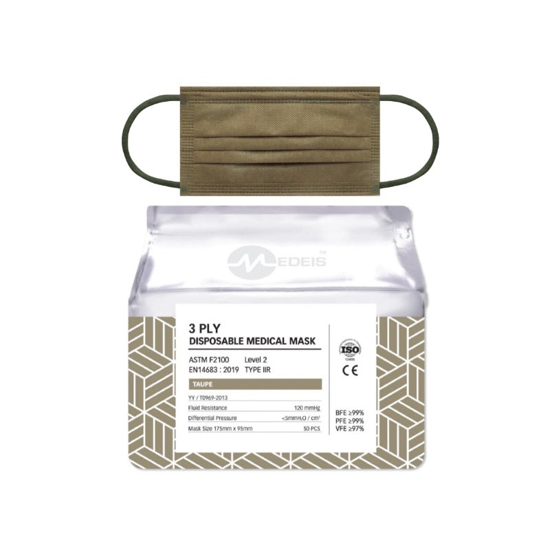 Medeis Disposable Medical Mask Taupe 50PCS