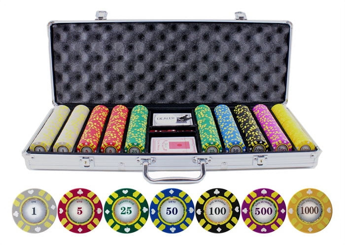 13.5g 500pc Stripe Suited V2 Clay Poker Chips Set