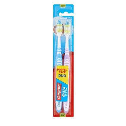 COLGATE EXTRA CLEAN MEDIUM DUO TOOTHBRUSH 2PK