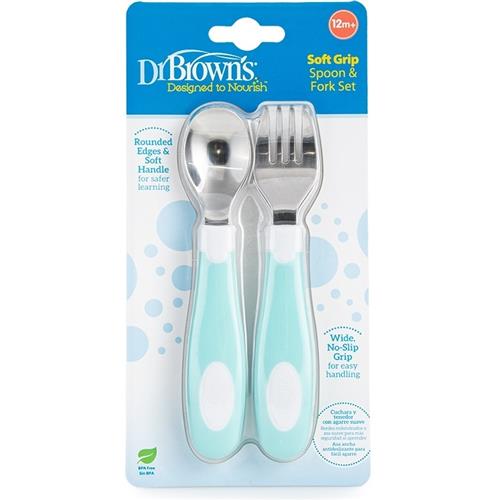 Dr Brown's Soft Grip Spoon & Fork Set 12m+