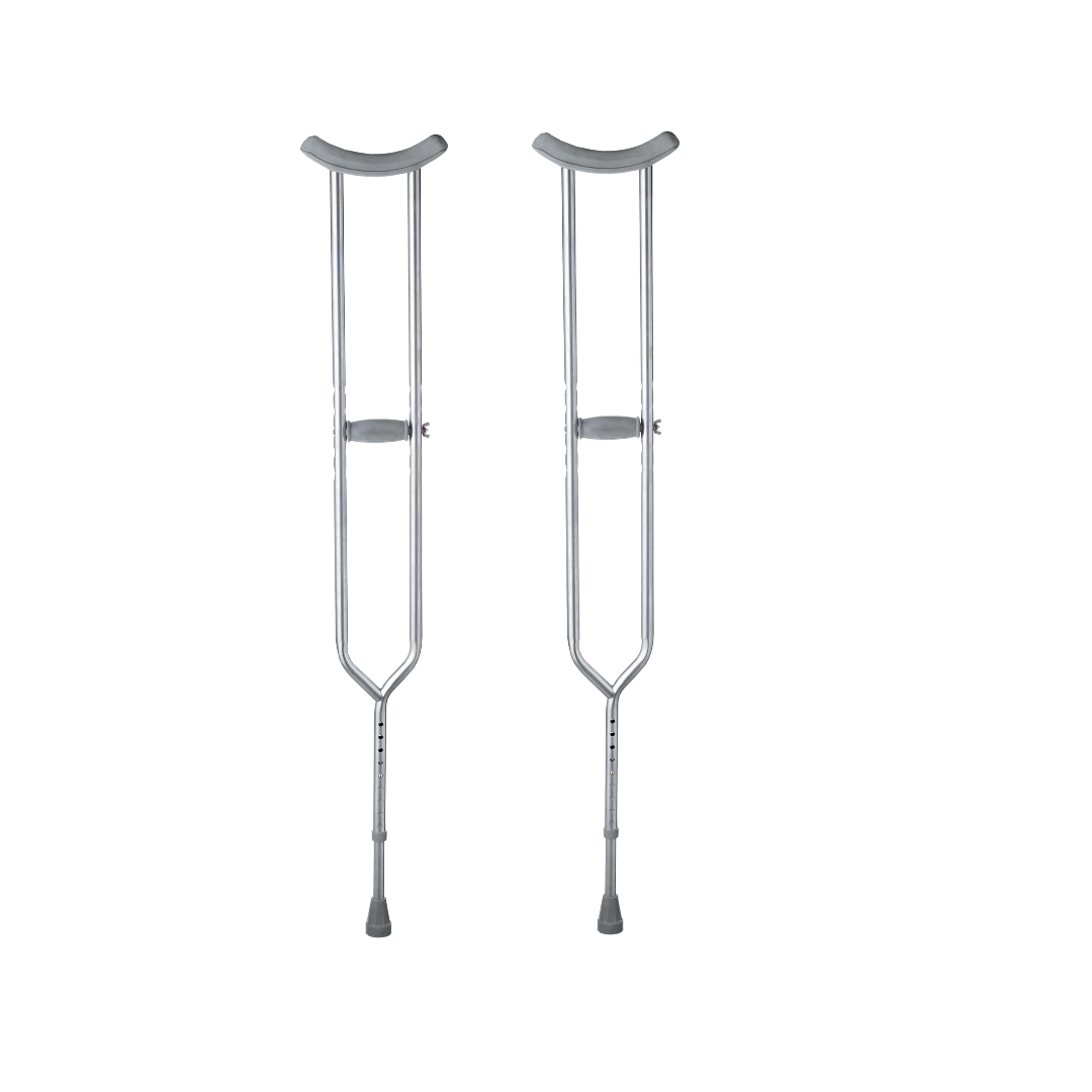 Medline Bariatric Push-Button Steel Crutches - Senior.com Push-Button Crutches