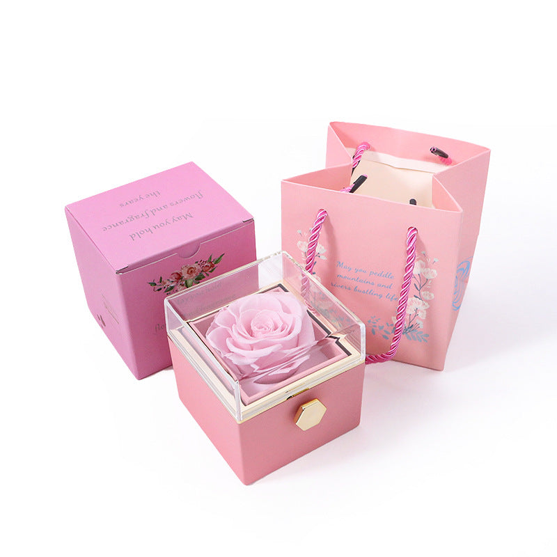 Creative Jewelry Box Rotating Valentine's Day Preserved Flower Gift Box