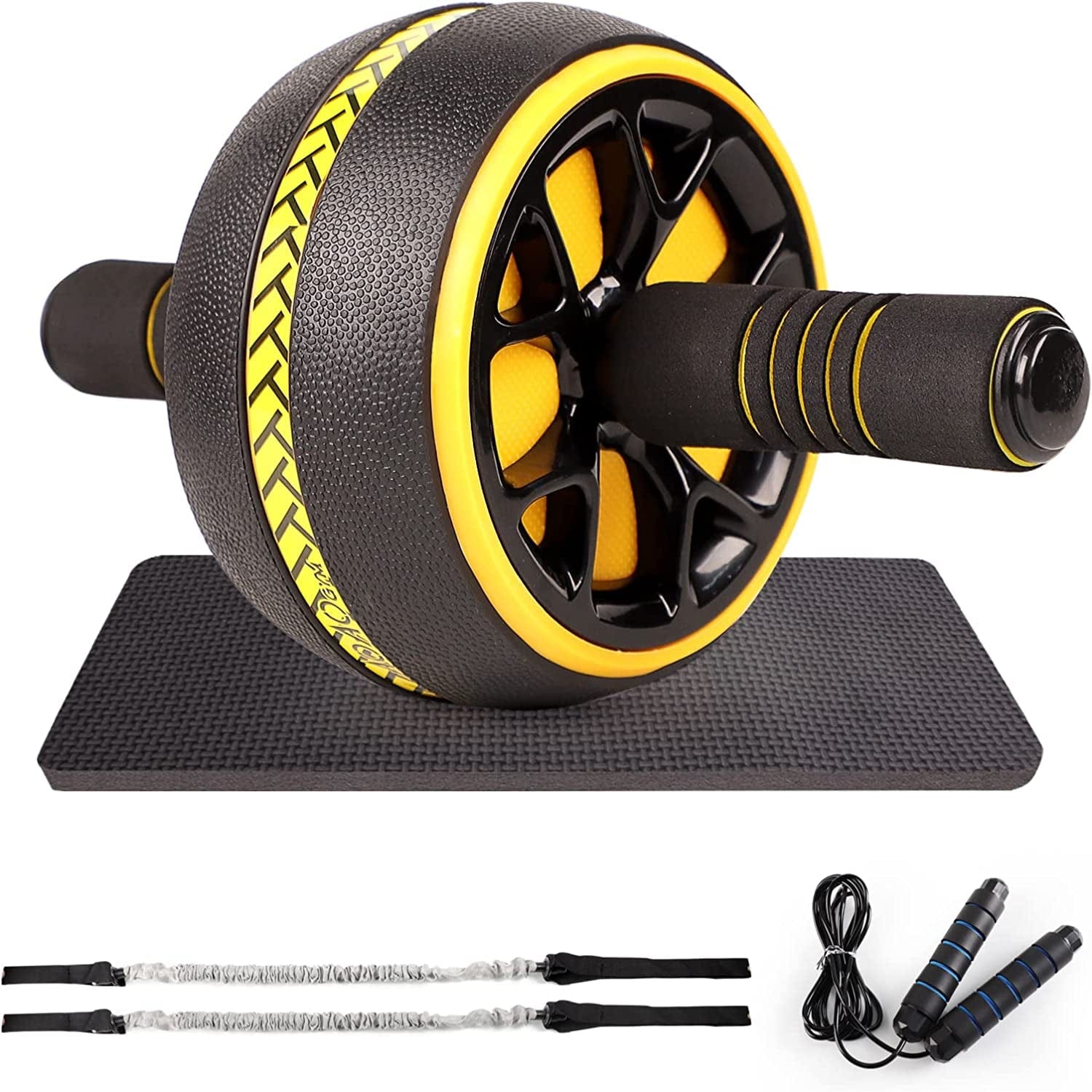 Ab Roller for Abs Workout, Abs Workout Equipment for Home Workouts, Ab Roller Wheel with Thick Knee Pad