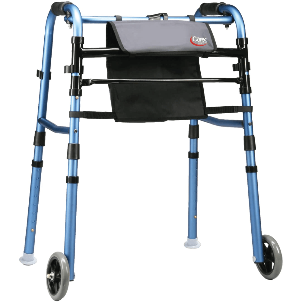 Carex Explorer Walker - Folding Walker with Wheels and Glides