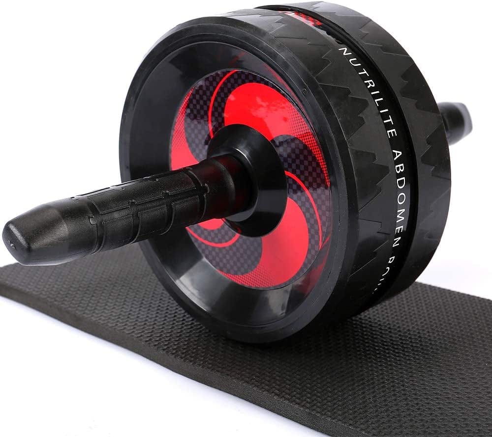 Huole Ab Roller Wheel Exercise and Fitness Wheel for Core Workouts and Abs Training with Knee Pad Home Gym Equipment
