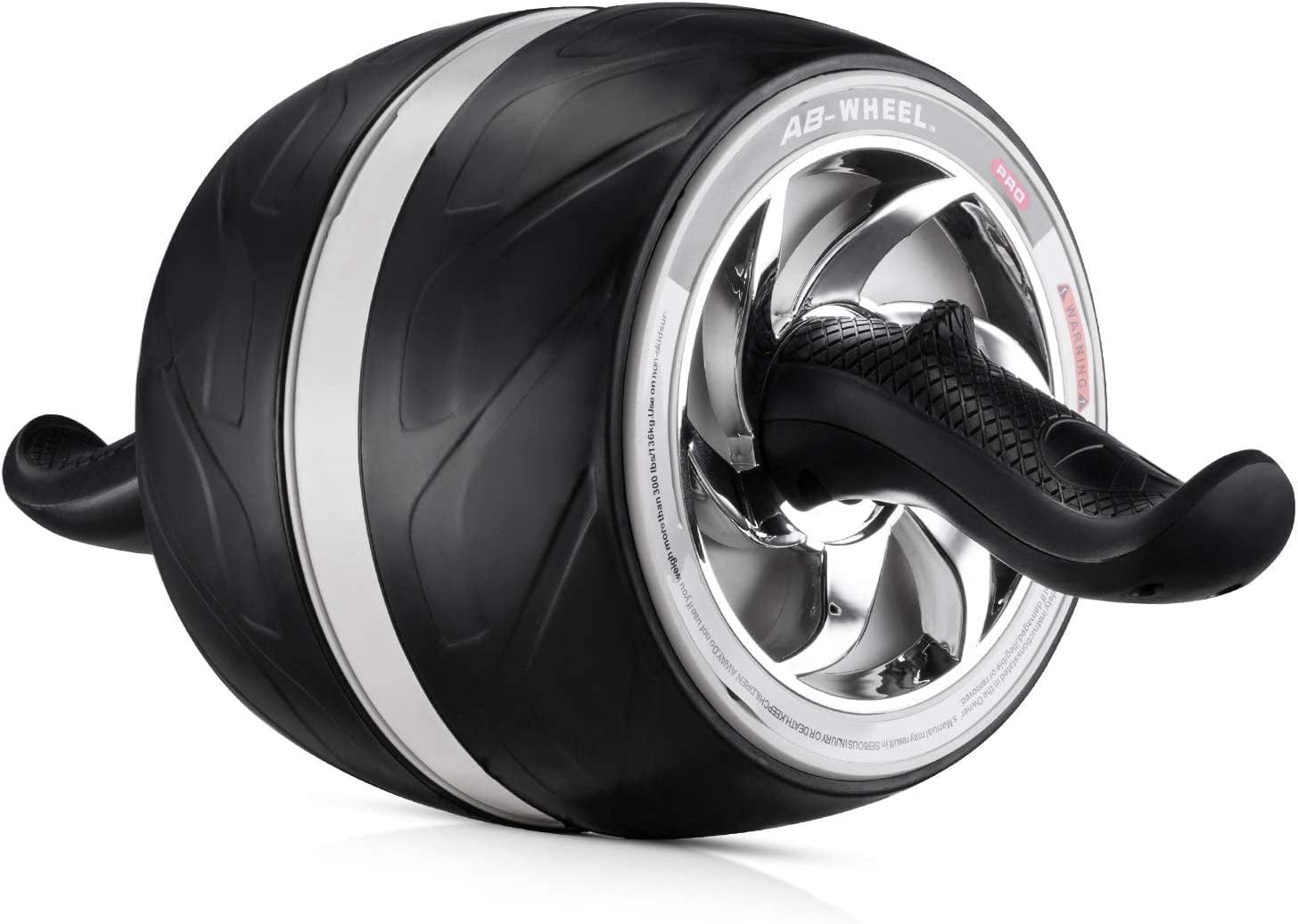 LAUS Ab Wheel Roller - with Knee Pad Mat, Automatic Rebound and Multiple Angles Core Workouts